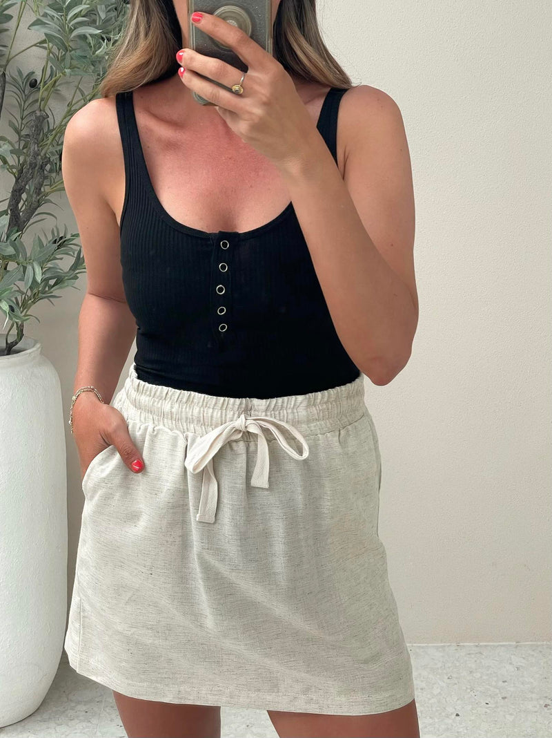 Henley Skirt - Oatmeal