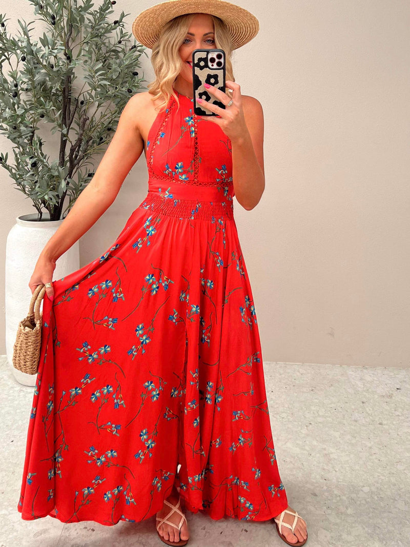 Babylon Print Maxi - Red