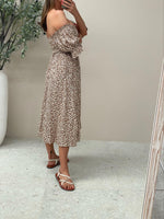 Mango Midi Dress - Tan Floral