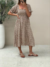 Mango Midi Dress - Tan Floral