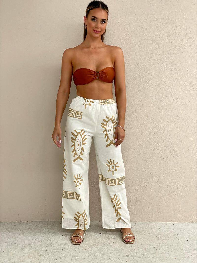 The Aztec Pant Set - Tan