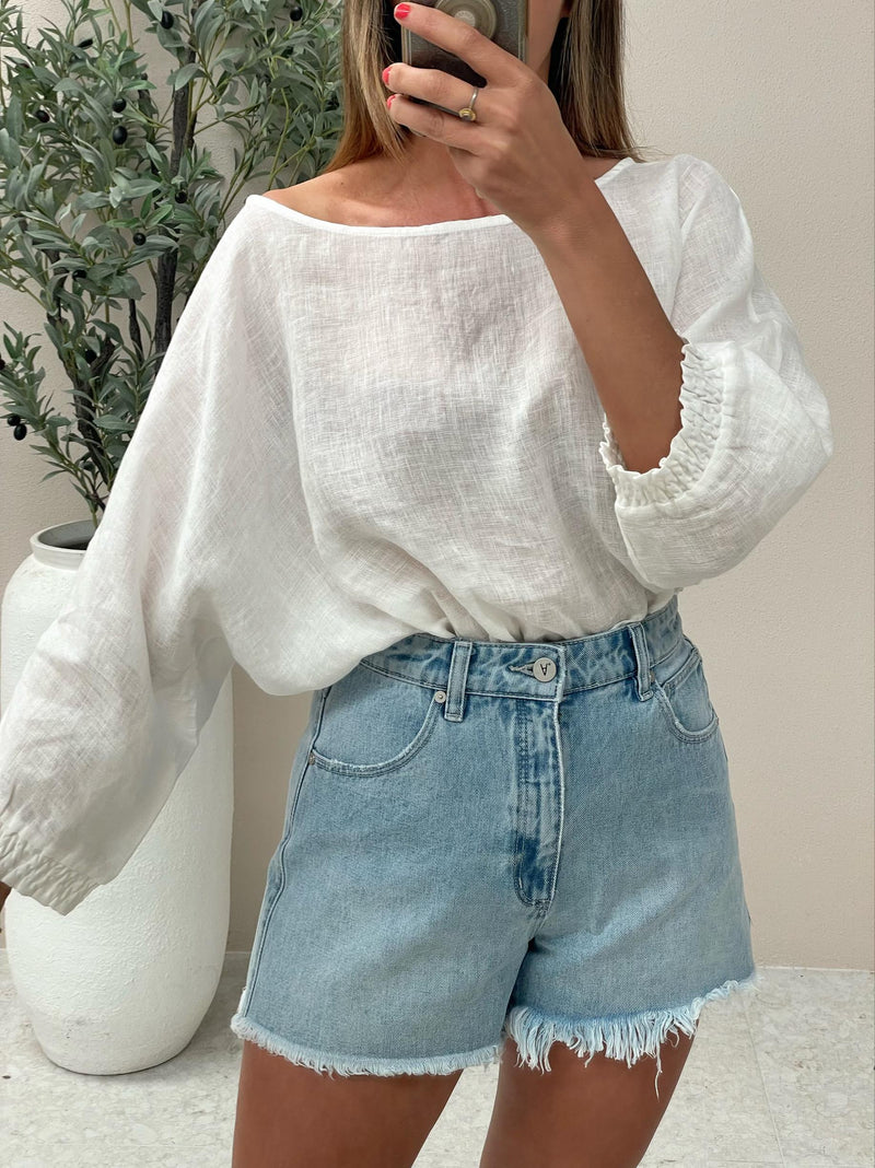 Zoli Linen Top - White