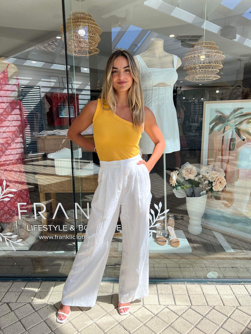 Cecil One Shoulder Tank - Marigold