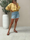 Zoli Linen Top - Yellow