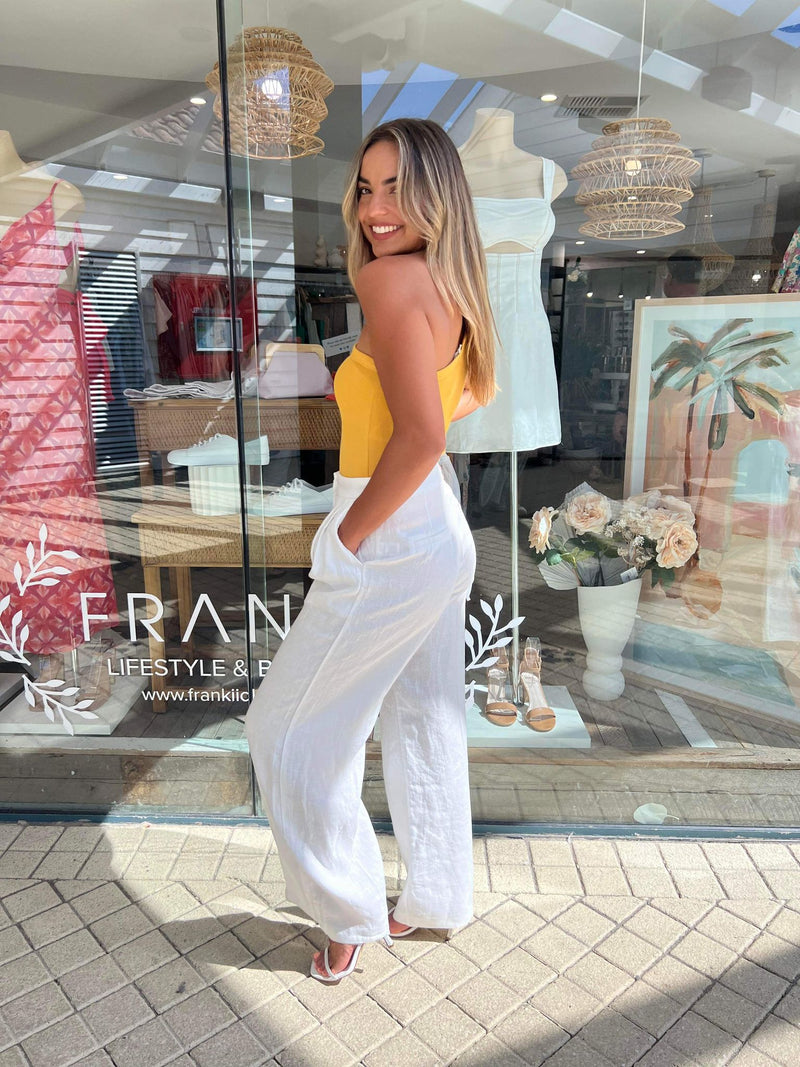 Cecil One Shoulder Tank - Marigold