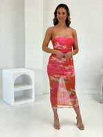 Printed Mesh Midi