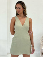 Sabine Linen Dress - Sage