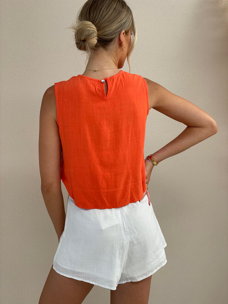 Cheetah Top - Coral