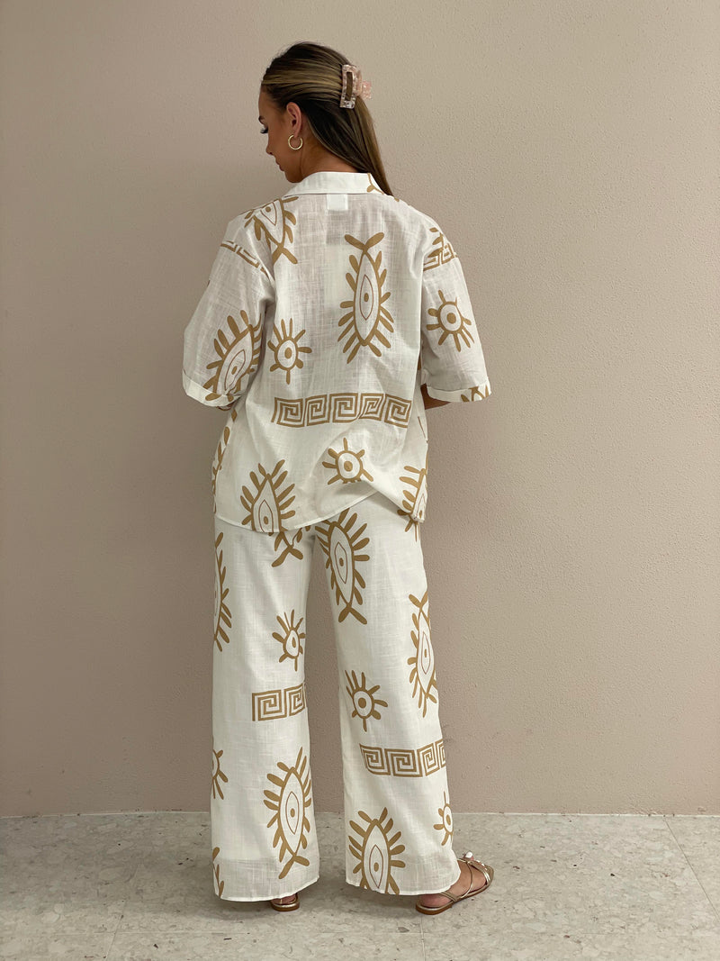 The Aztec Pant Set - Tan
