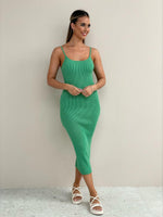 Greta Knit Midi Dress - Light Green