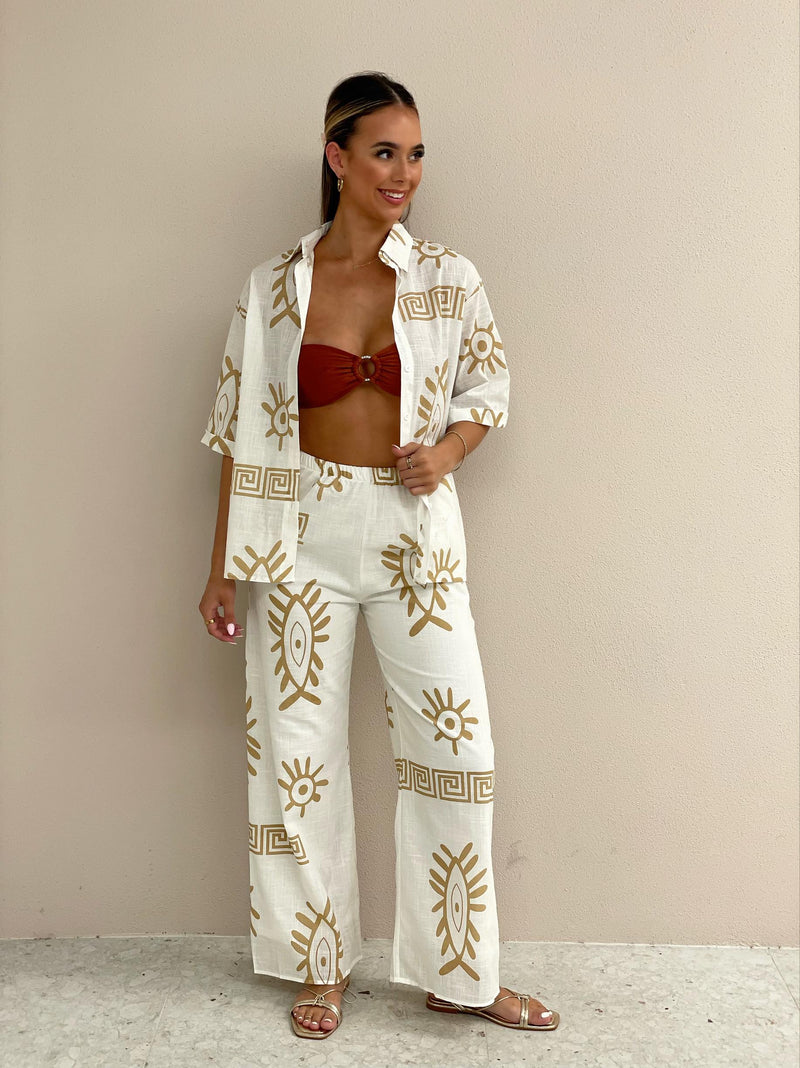 The Aztec Pant Set - Tan