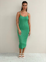 Greta Knit Midi Dress - Light Green