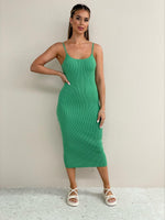 Greta Knit Midi Dress - Light Green