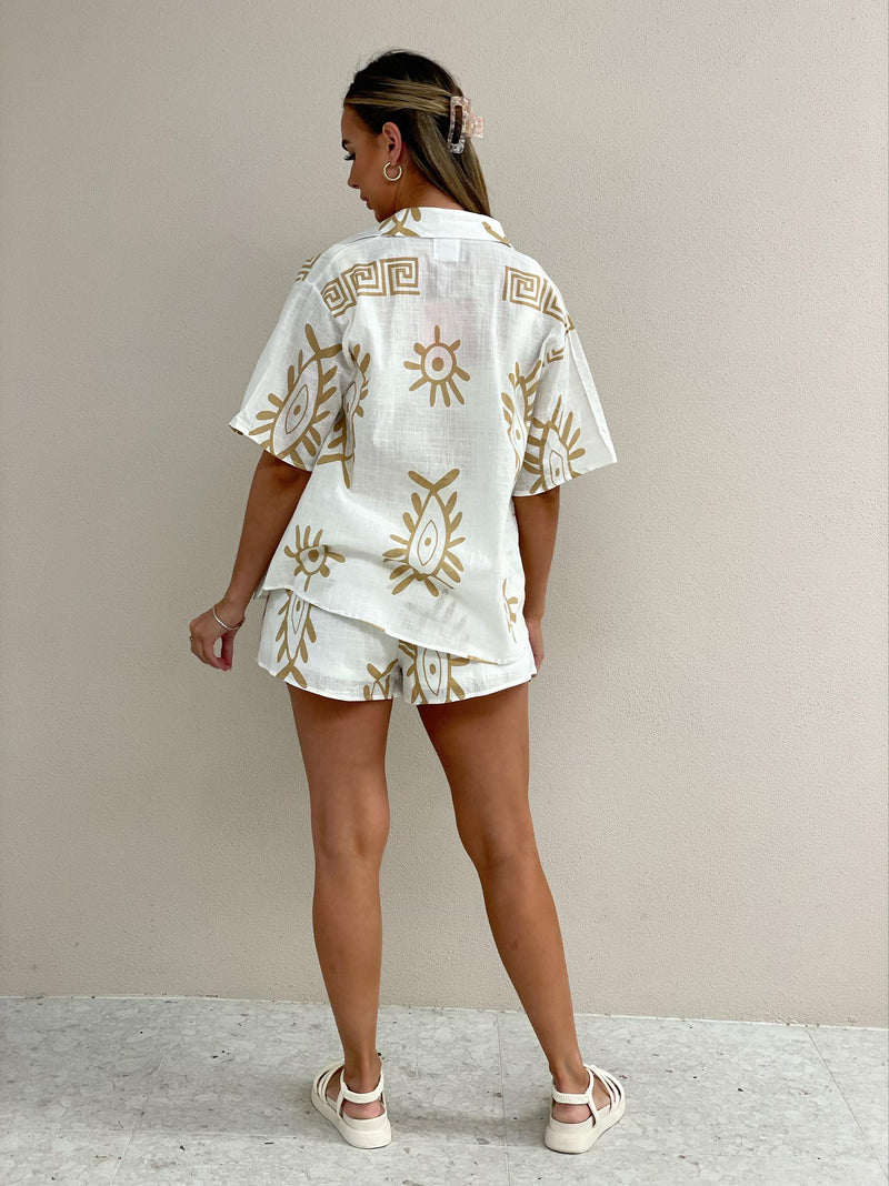 Aztec Greek Set - Tan