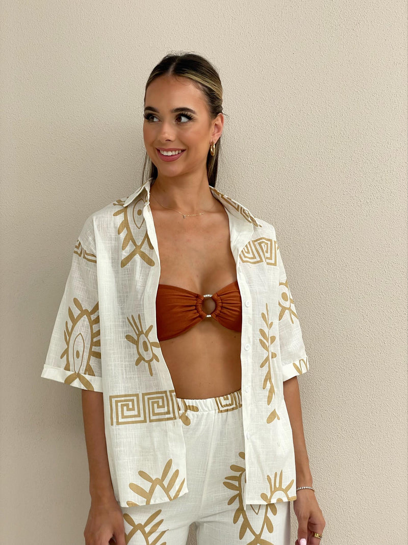The Aztec Pant Set - Tan