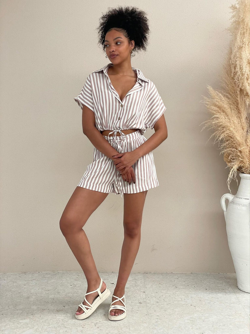 Cheri Shorts - Blush Stripe