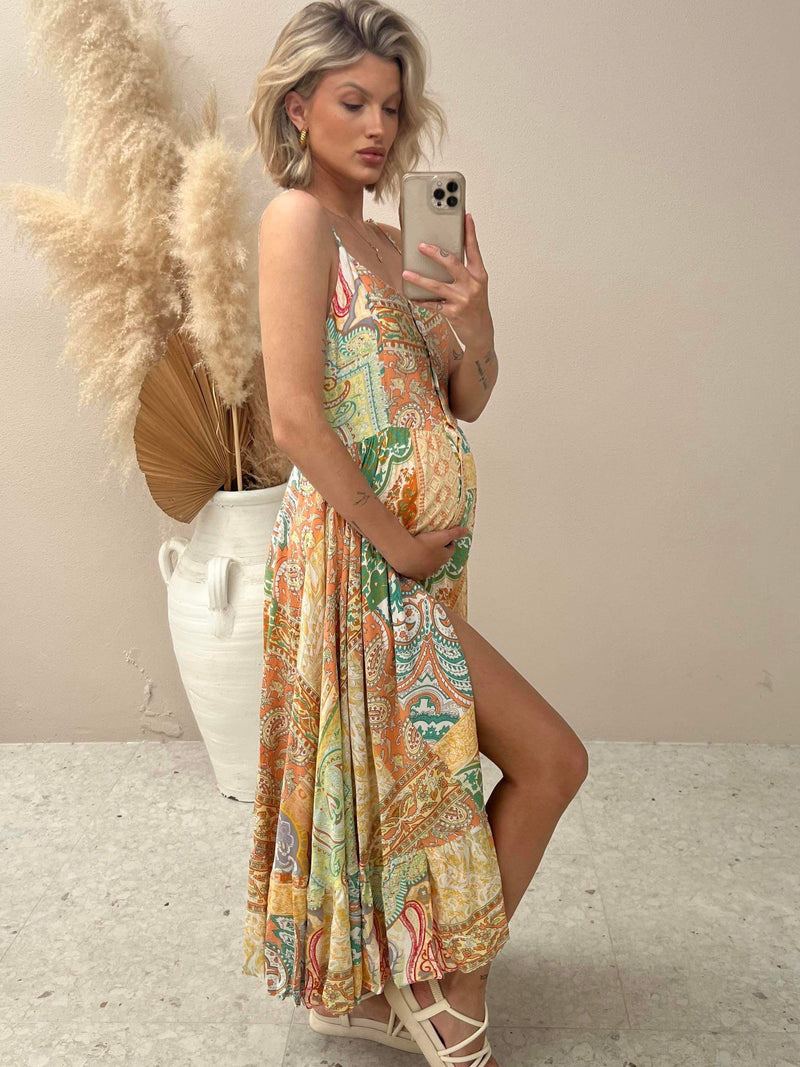 Arabell Dress - Green & Yellow