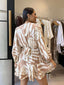 THE BELLANY LONG SLEEVE DRESS - SUNSET PALM
