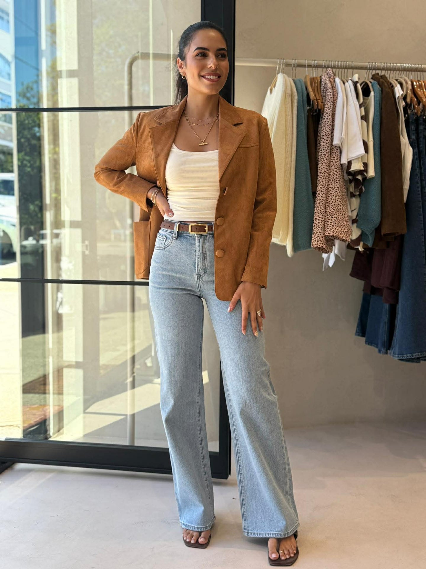 SOPHIE SUEDE JACKET - TERRACOTTA