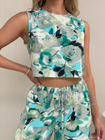 Chelsea Top - Green Floral