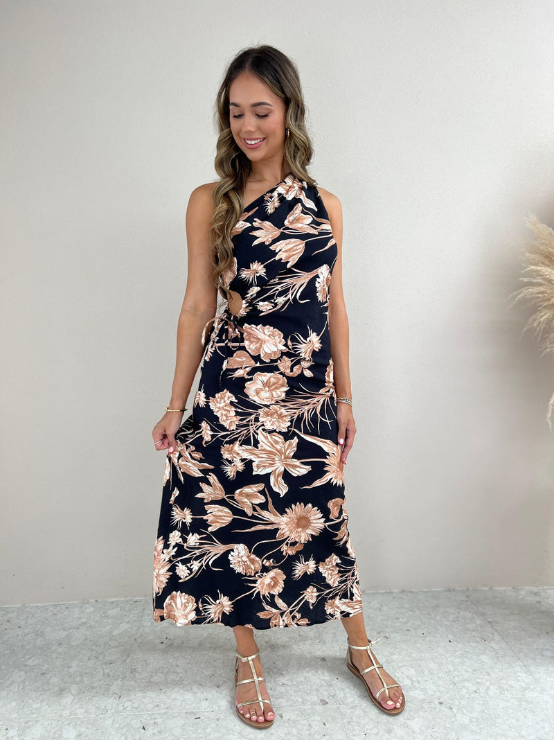Jarrah Dress - Brown Floral