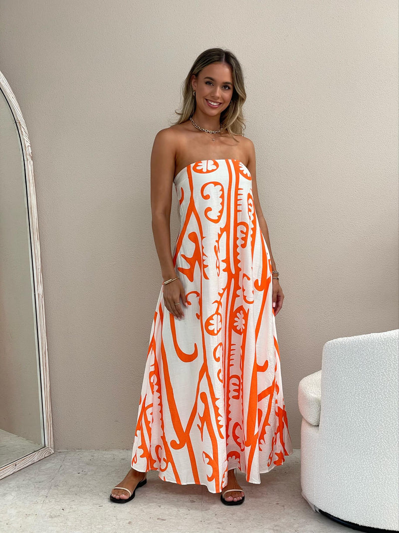 Eulalia Maxi Dress - Orange