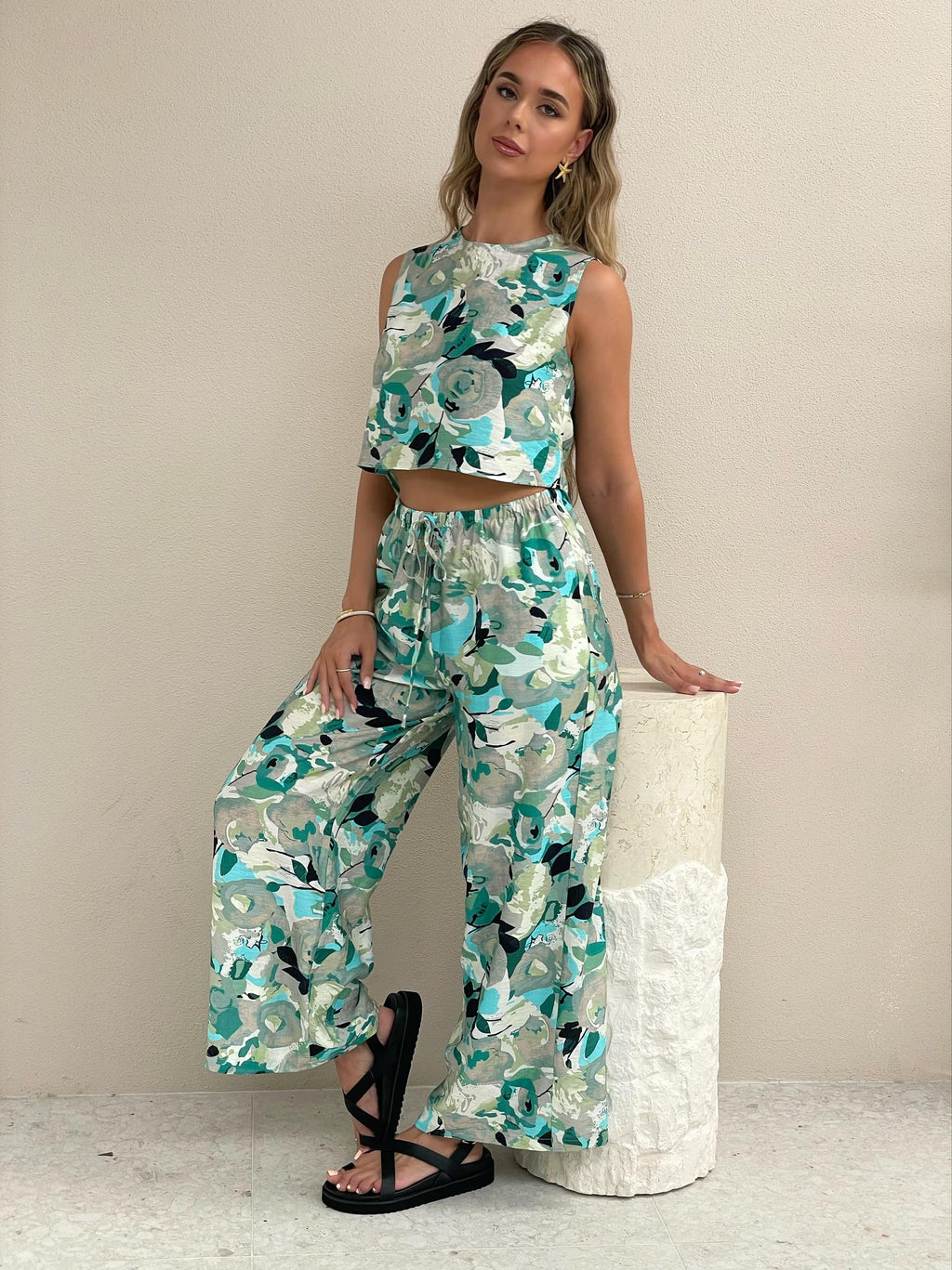 Glider Pant - Green Floral