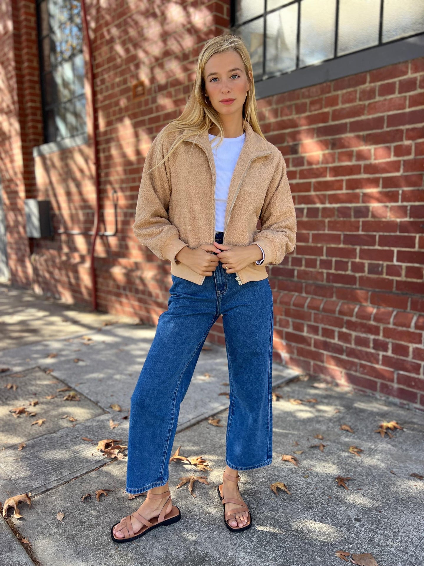 FLORENCE TEDDY JACKET- BISCUIT