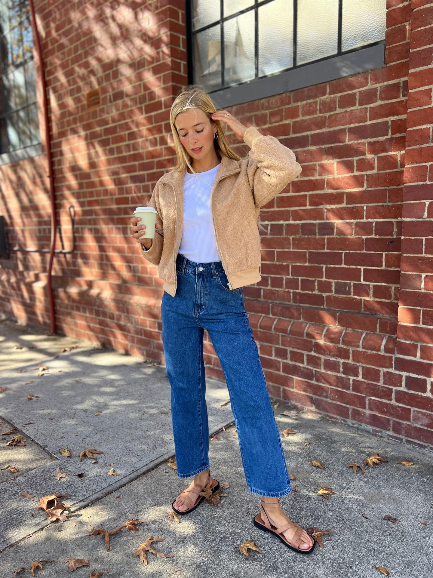 FLORENCE TEDDY JACKET- BISCUIT
