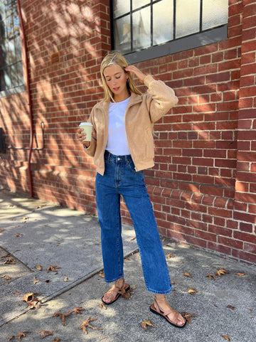 FLORENCE TEDDY JACKET- BISCUIT