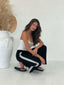 LILA STRIPED PANT - BLACK