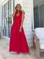 THE LACE UP BACK MAXI DRESS - RED