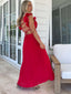 THE LACE UP BACK MAXI DRESS - RED