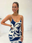 CALLISTA MAXI DRESS - BLUE AND WHITE