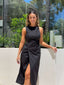 RACHEL LONG DRESS - BLACK