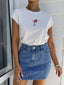 MAURICE DENIM SKIRT - MID BLUE