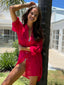 TAMALA SHEER SHIRT - RED