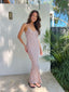 CALLISTA MAXI DRESS -BROWN WITH WHITE FLORAL