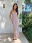 CALLISTA MAXI DRESS -BROWN WITH WHITE FLORAL