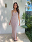 CALLISTA MAXI DRESS -BROWN WITH WHITE FLORAL