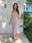 CALLISTA MAXI DRESS -BROWN WITH WHITE FLORAL