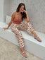 STRAPLESS RIBBED TOP - RUST
