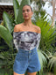SWIRL OFF SHOULDER-  CHARCOAL