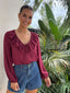 PIPPA BLOUSE- BURGUNDY