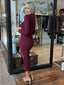 ALEXIS RUCHE MIDI DRESS-MERLOT