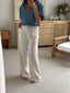 SABINE WIDE LEG PANT - CREAM