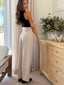PAPER BAG WAIST WIDE LEG  - TAUPE