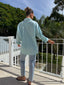 MAVIS STRIPE OVERSIZED SHIRT - BLUE
