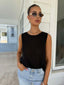 COFFEE KNIT TANK - BLACK