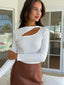 TWIST KNIT TOP - WHITE
